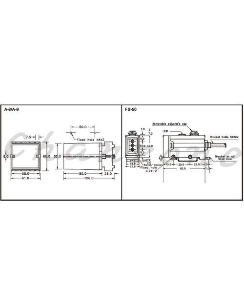 陽明電機 AS系列-標準型 放大器分離式光電傳感器 A-9