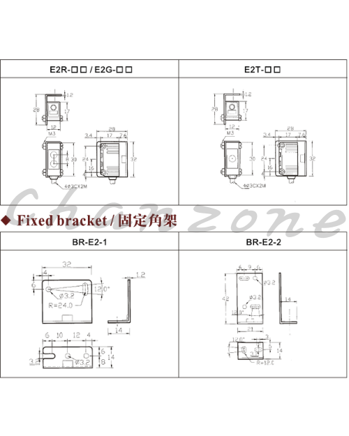 陽明電機 E2/PH系列-對照式 小型光電傳感器 E2T-4MN