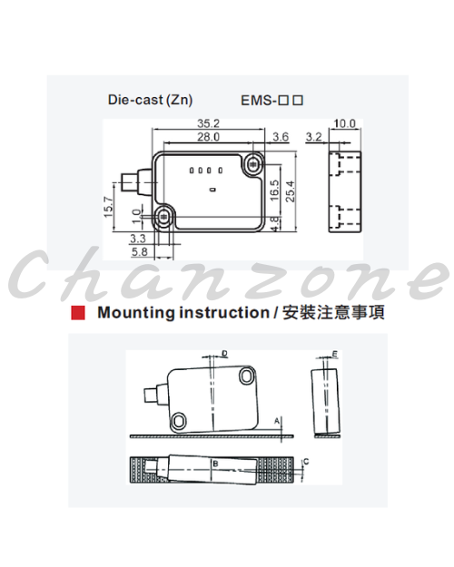 陽明電機 EMS系列-Die-cast Zn 外殼 增量式磁條尺 EMS-05/EMS-05-H/EMS-05D/EMS-05D-H