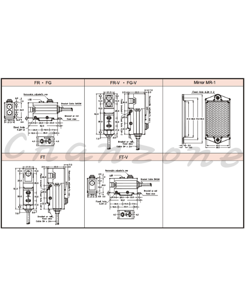 陽明電機 F系列-對照式 泛用型光電傳感器 FT-20MX-V