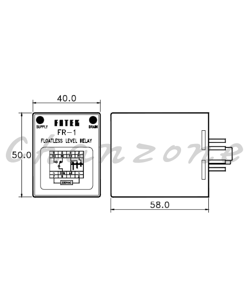 陽明電機 FR系列-40*50mm盤內式 液位控制器 FR-2-□□□V
