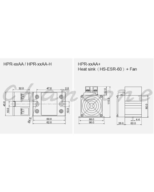 陽明電機 HPR-AA系列-高壓型/AC to AC 單相高功率固態模組 HPR-60/80/100AA-H