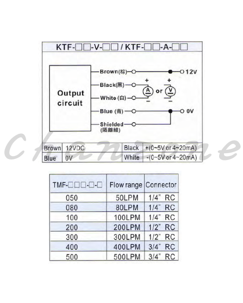 陽明電機 KTF系列-標準型 熱質式氣體流量感測器 KTF-□□