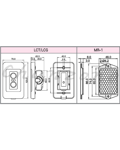 陽明電機 LCT系列-對照式 防水型車道光電傳感器 LCT-40MXB