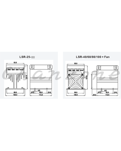 陽明電機 LSR-AA系列-標準型/AC to AC 三相加強散熱型固態模組 LSR-25AA