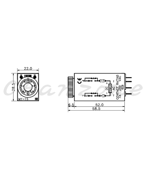 陽明電機 MY系列-2Port/閃爍計時器 小型計時器 MY-FK-3S/6S/10S/30S/30M-2P