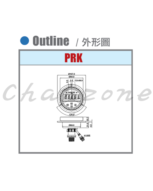 陽明電機 PRK系列-3吋盤面型 盤面數位壓力表 PRK-□□-□□ series