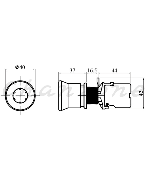山河電機 ø22.25.30-SHD系列 拍拉式/照光拍拉式開關 SHDF-224/SHDIF-224