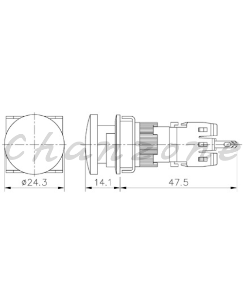 山河電機 ø16mm-平面型系列 大頭手動復歸押扣開關 SHFF-161/162