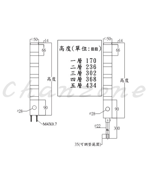山河電機 ø70-SPE/SCR系列 多層警示燈 SPES-30/SCRS-30/SPES-30L/SCRS-30L