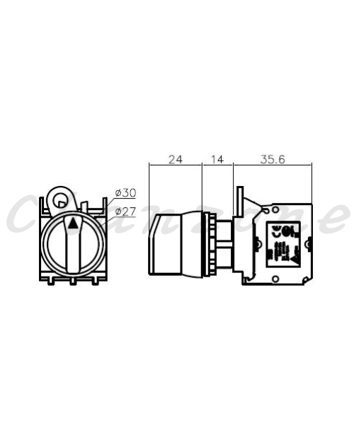山河電機 ø22-SSB系列 非照光/照光切替開關 SSBS-221/SSBIS-221