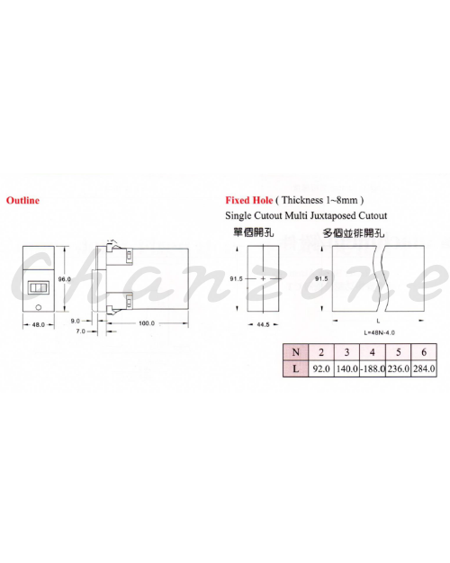陽明電機 TC系列-48*96 溫度控制器 TC4896-DA-□-□/TC4896-DA-□-□-A/TC4896-DA-□-□-AH