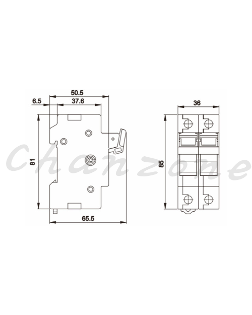 天得科技 軌道式保險絲座 TFBR-322N