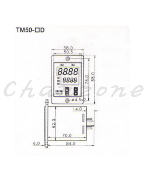 陽明電機 TM-□D系列-盤面式 微電腦數字型延時計時器 TM50-2D/3D/4D