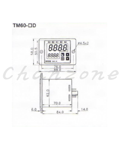 陽明電機 TM-□D系列-盤面式 微電腦數字型延時計時器 TM60-3D/4D