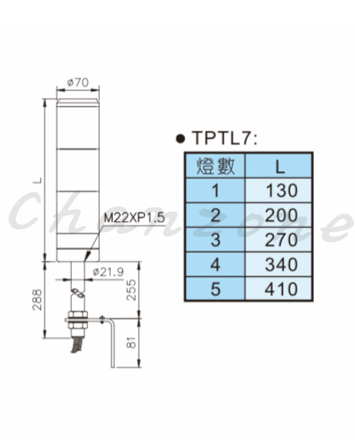 天得科技 積層式警示燈 TPTL7