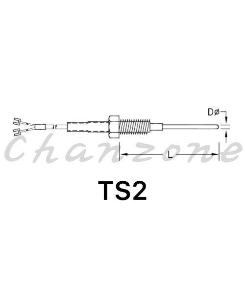 陽明電機 TS系列-棒型(有固定螺牙) 感溫棒測溫體 TS2