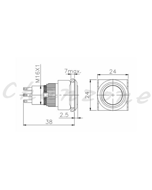 天得科技 Ø16m/m埋入式按鈕開關 TTR16-ABBR/MBBR