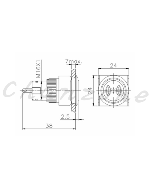 天得科技 Ø16m/m埋入式蜂鳴器/蜂鳴指示燈 TTR16-BIFR