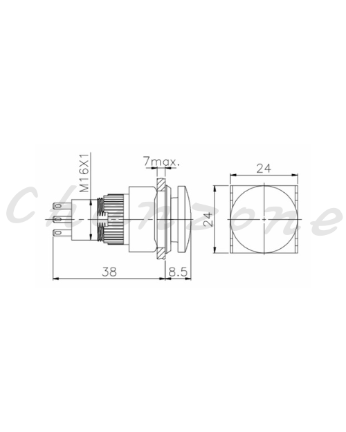 天得科技 Ø16m/m埋入式按鈕開關 TTR16-MMBR