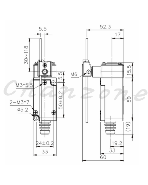 天得科技 小型立式限動開關 TZ-1107