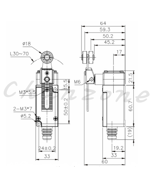 天得科技 小型立式限動開關 TZ-1108