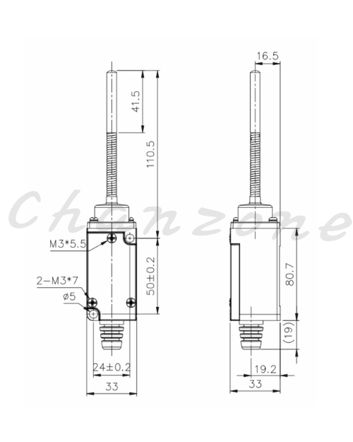 天得科技 小型立式限動開關 TZ-1168