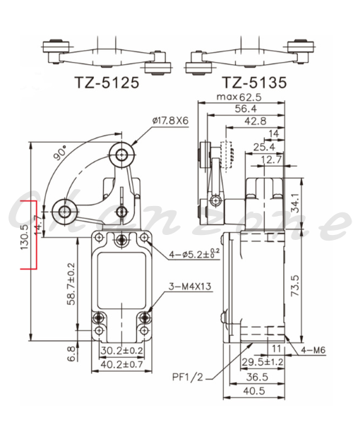 天得科技 立式限動開關 TZ-5105 TZ-5125 TZ-5135